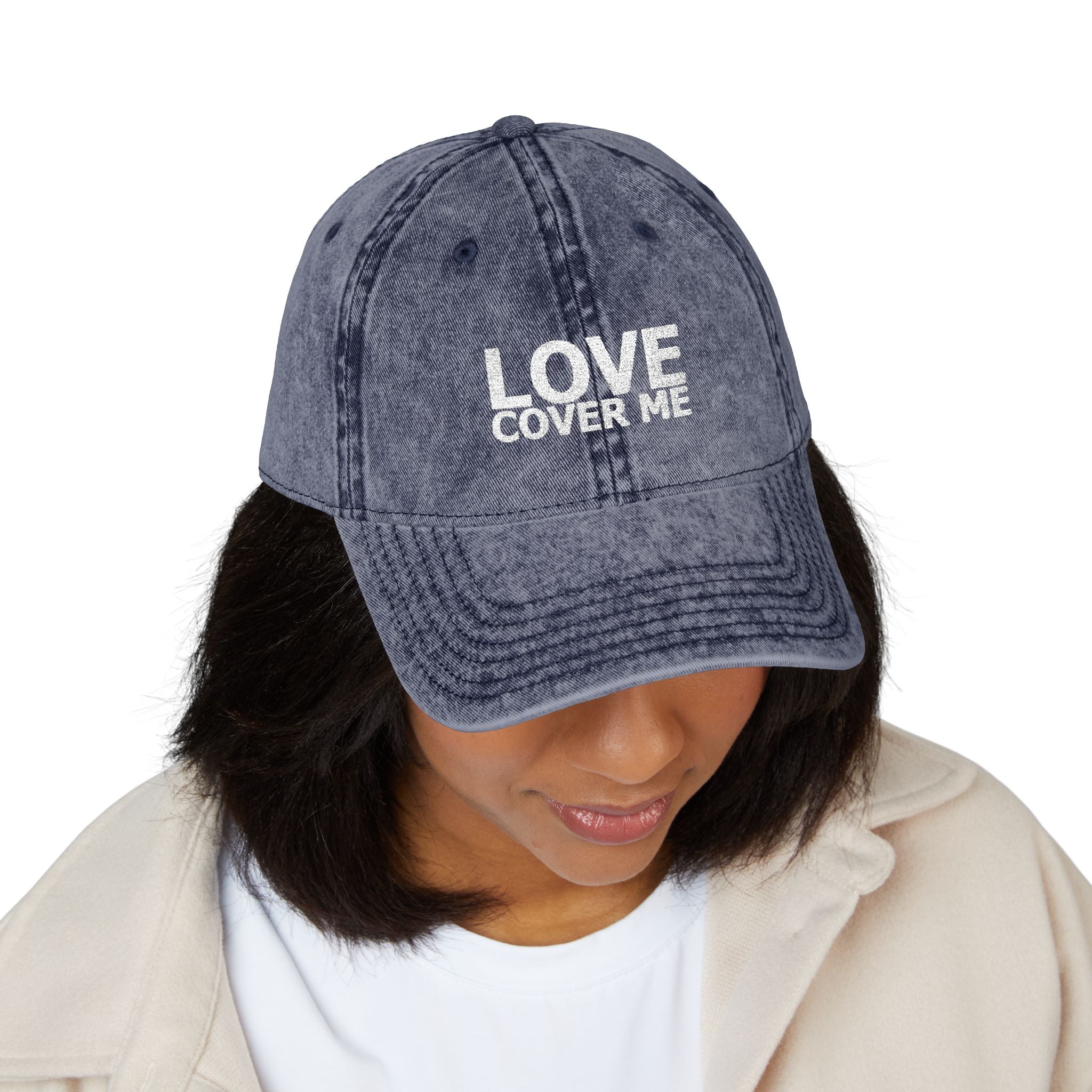 Cap - Embroidered Vintage Baseball Cap from the Gary Lynn Floyd Collection 'Love Cover Me'